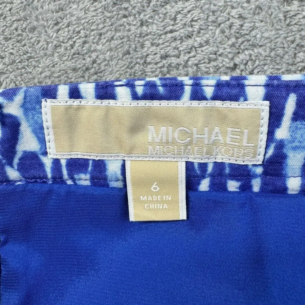Michael Kors Skirt Women's 6 Blue Mini LOT of 2 Cotton Blend Back Zip Lined Cute